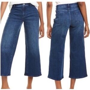 J. McLaughlin Aiko Wide Leg Sailor Jeans‎ Denim Blue Dark Wash Size 8
